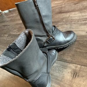 Black combat style boots